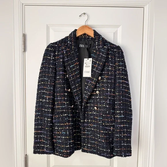 ZARA Tweed Blazer & Shorts Set - Size XS